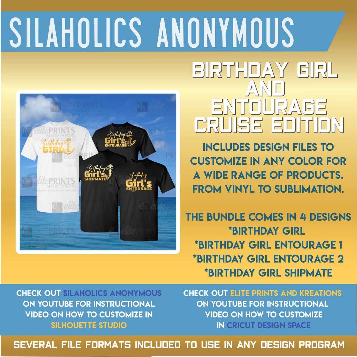 HS INK Digital Birthday Girl and Entourage Design Set Cruise