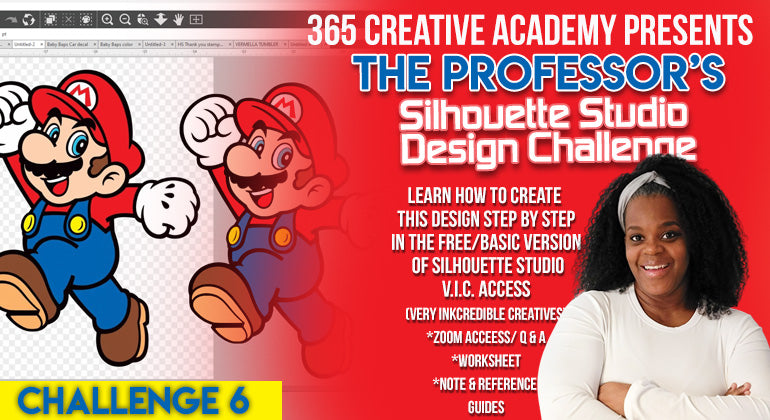 365 Creative Academy Silhouette Design Challenge 6 - Tracing For Beginners Mario Multi Color V.I.C. Access