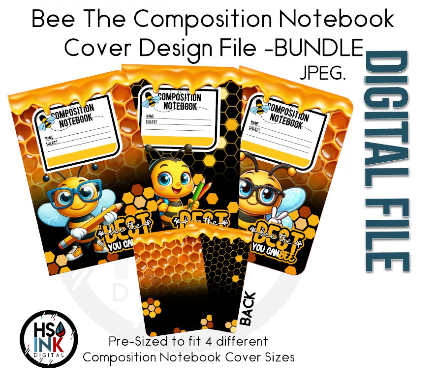 
                  
                    HS INK Digital Bee Theme Composition Notebook Covers Design File
                  
                