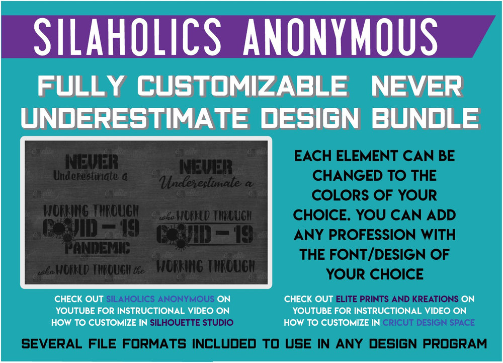 HS INK Digital Customizable Never Underestimate Design - Virus Edition