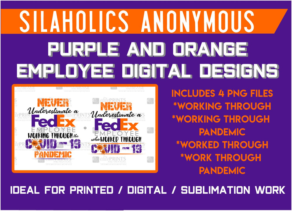HS INK Digital Never Underestimate Design - Purple and Orange Employee